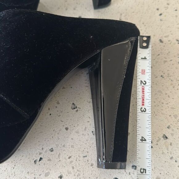 Adrianna Papell Black Velvet Mules Block Heel Peep Toe Dress Shoes Women’s Sz 8 - Picture 7 of 12